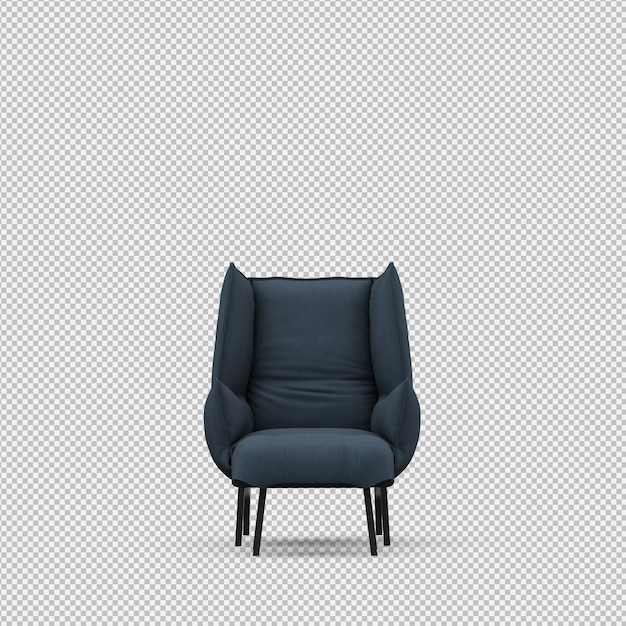 Renderizado en 3D de un sillón isométrico