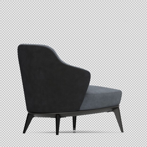 Renderizado en 3D de un sillón isométrico