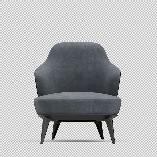 Renderizado en 3D de un sillón isométrico