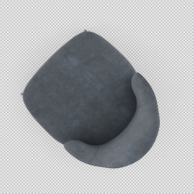 Renderizado en 3D de un sillón isométrico