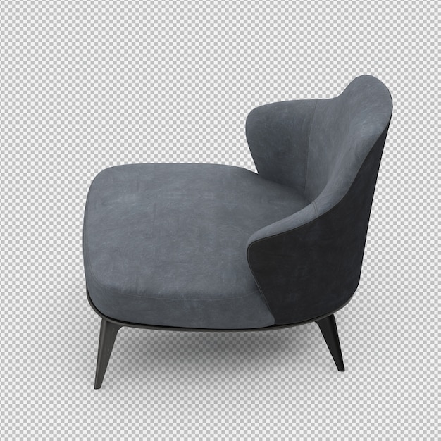 Renderizado en 3D de un sillón isométrico