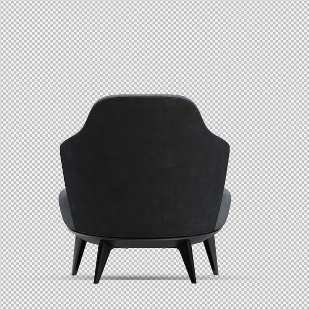 Renderizado en 3D de un sillón isométrico