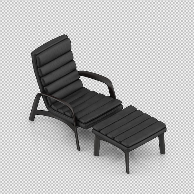 Renderizado en 3D de un sillón isométrico