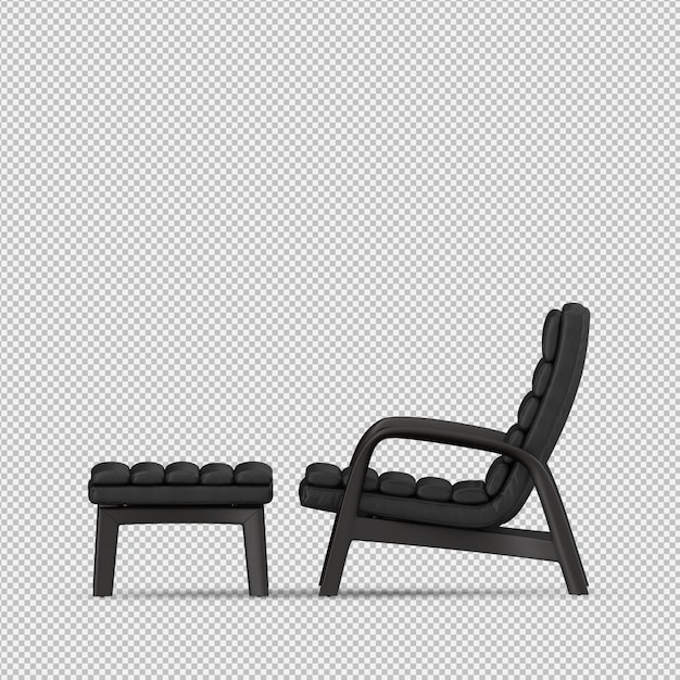 Renderizado en 3D de un sillón isométrico
