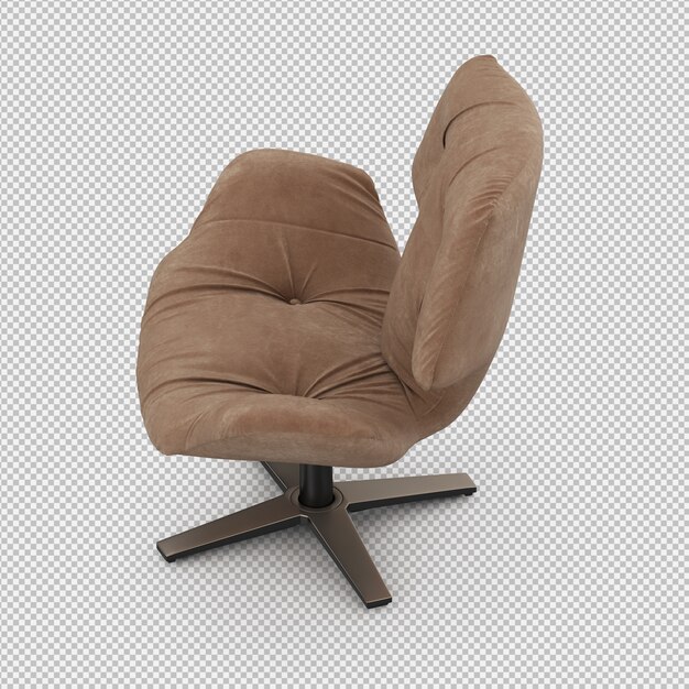Renderizado en 3D de un sillón isométrico