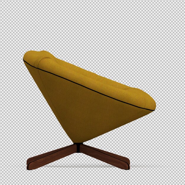 Renderizado en 3D de un sillón isométrico