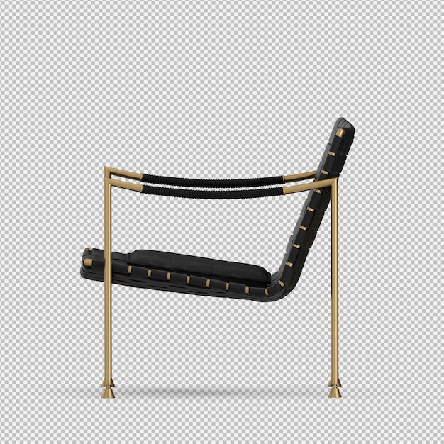 Renderizado en 3D de un sillón isométrico