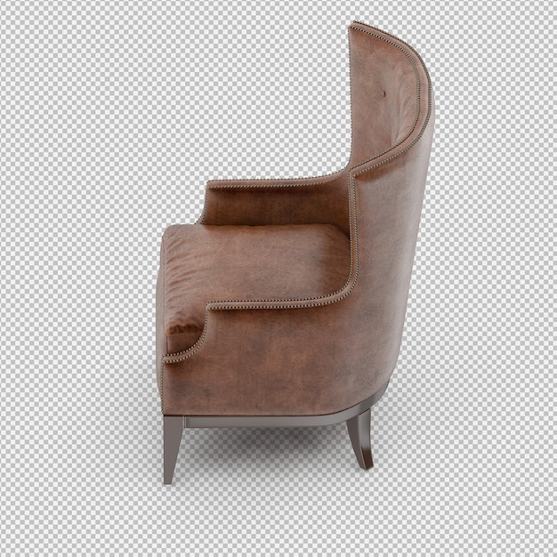 Renderizado en 3D de un sillón isométrico