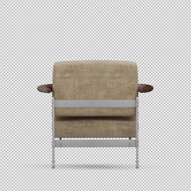 Renderizado en 3D de un sillón isométrico