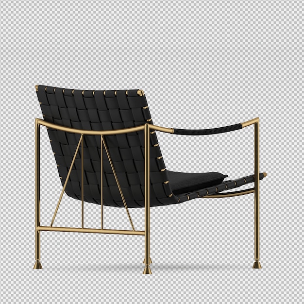 Renderizado en 3D de un sillón isométrico