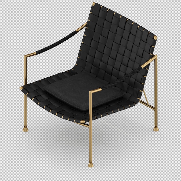 Renderizado en 3D de un sillón isométrico