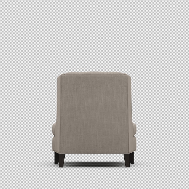 Renderizado en 3D de un sillón isométrico