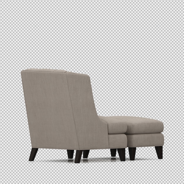 Renderizado en 3D de un sillón isométrico