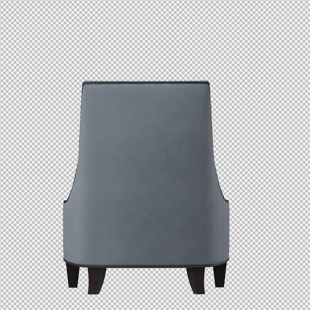 Renderizado en 3D de un sillón isométrico