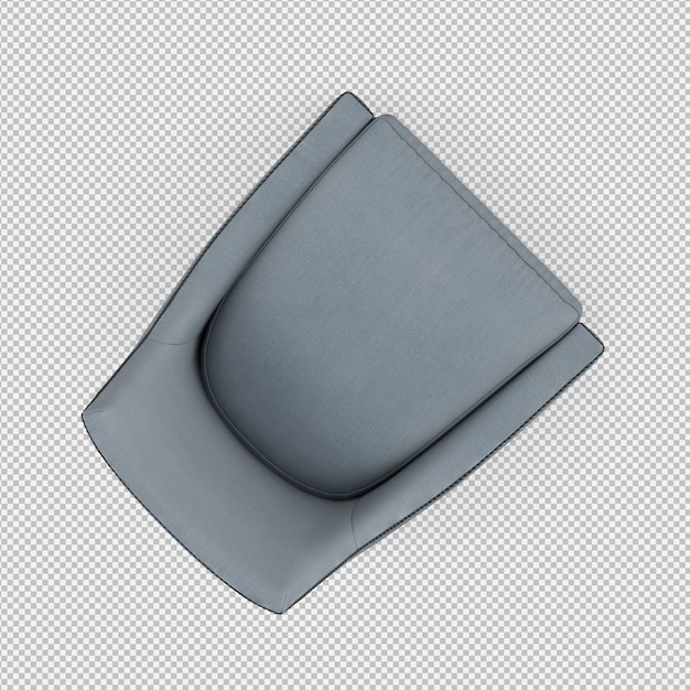 Renderizado en 3D de un sillón isométrico