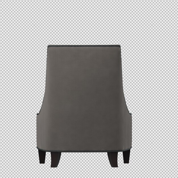 Renderizado en 3D de un sillón isométrico