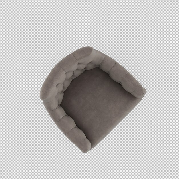 Renderizado en 3D de un sillón isométrico