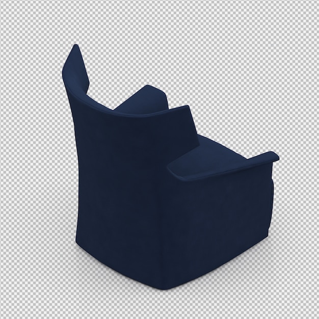 Renderizado en 3D de un sillón isométrico
