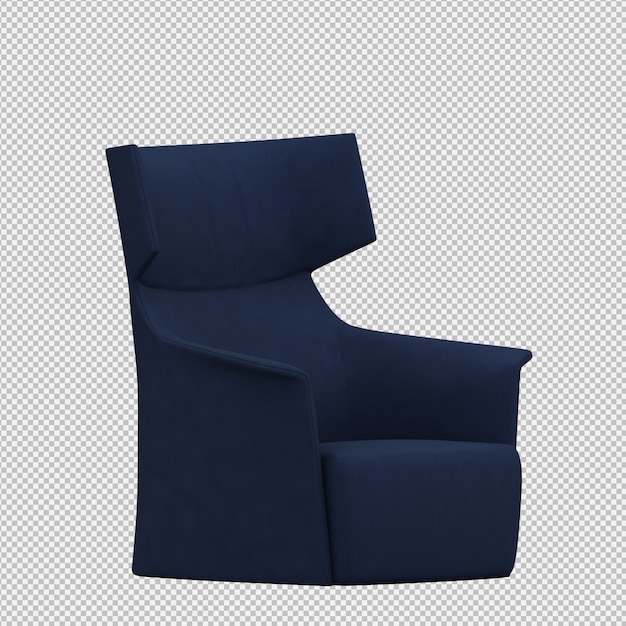 Renderizado en 3D de un sillón isométrico