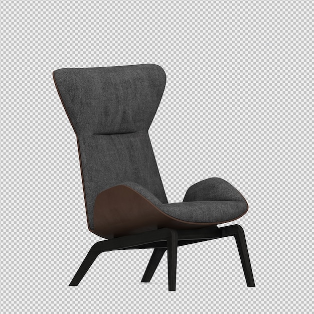 Renderizado en 3D de un sillón isométrico