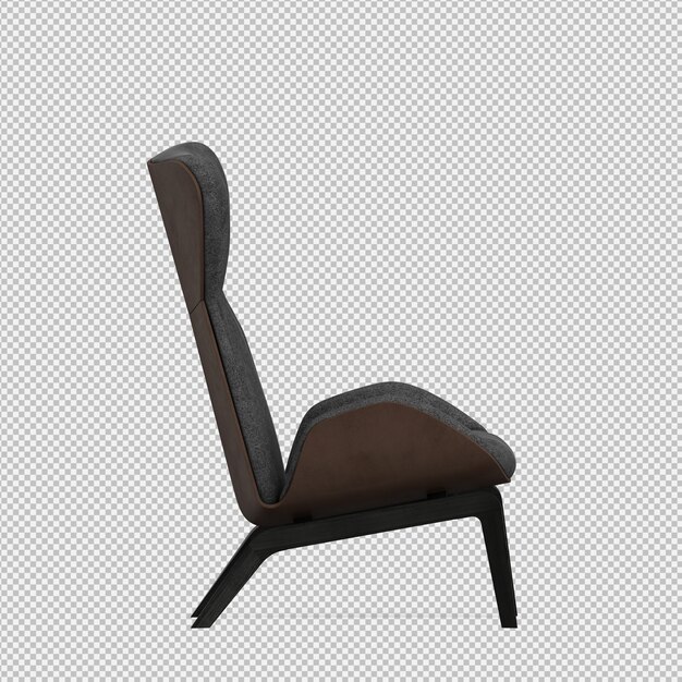 Renderizado en 3D de un sillón isométrico