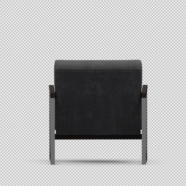 Renderizado en 3D de un sillón isométrico