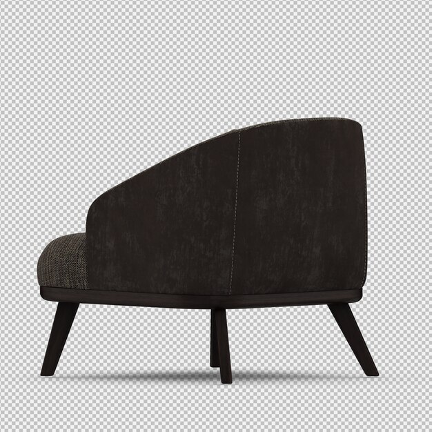Renderizado en 3D de un sillón isométrico