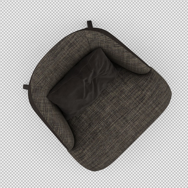 Renderizado en 3D de un sillón isométrico