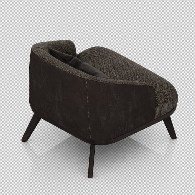 Renderizado en 3D de un sillón isométrico