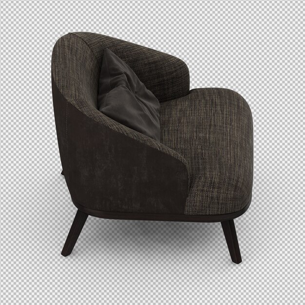 Renderizado en 3D de un sillón isométrico