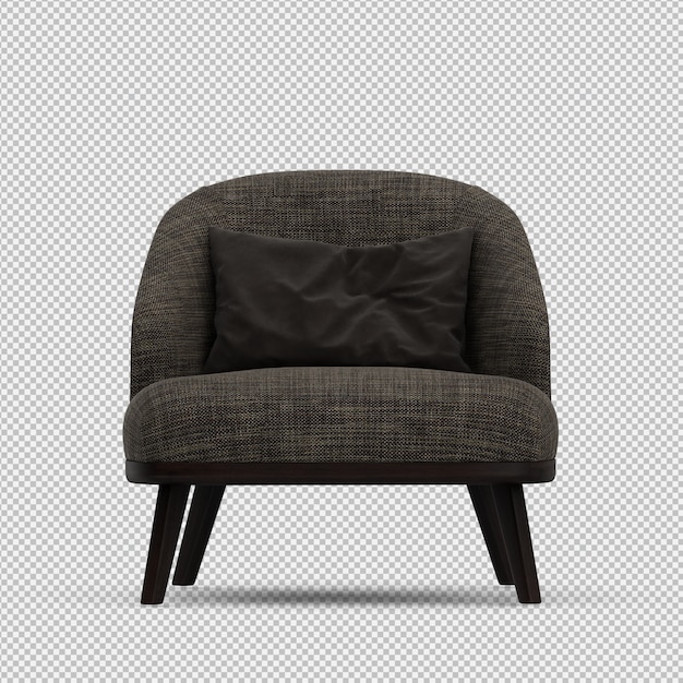 Renderizado en 3D de un sillón isométrico