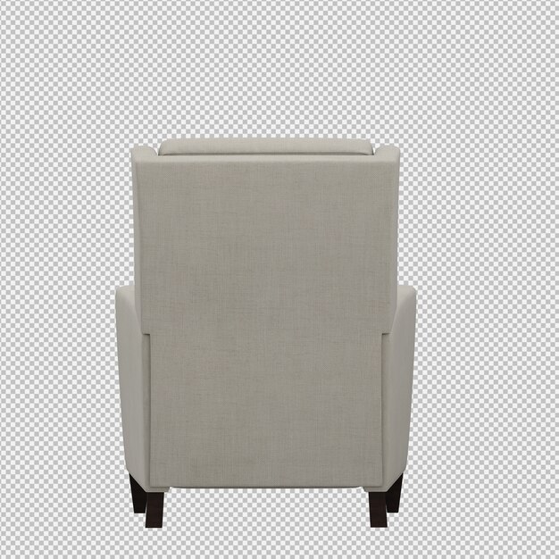 Renderizado en 3D de un sillón isométrico