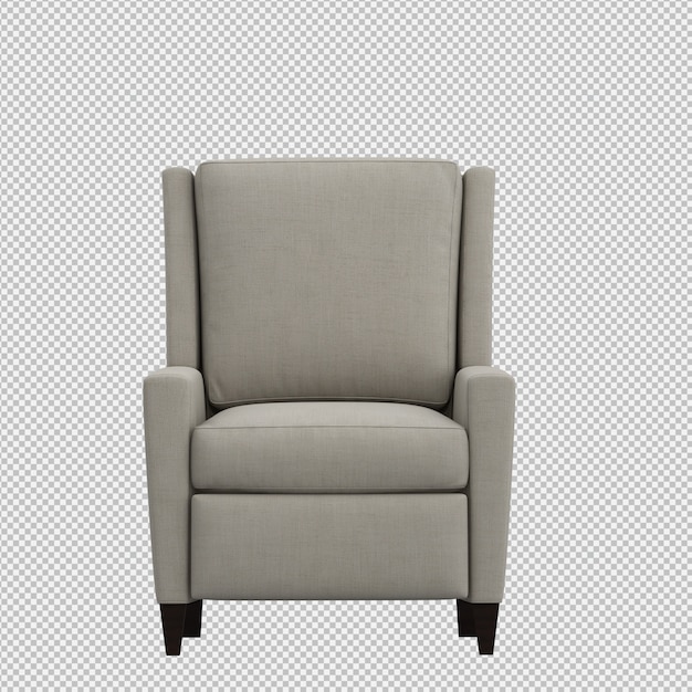 Renderizado en 3D de un sillón isométrico