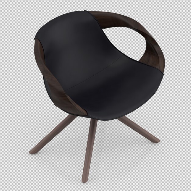 Renderizado en 3D de un sillón isométrico