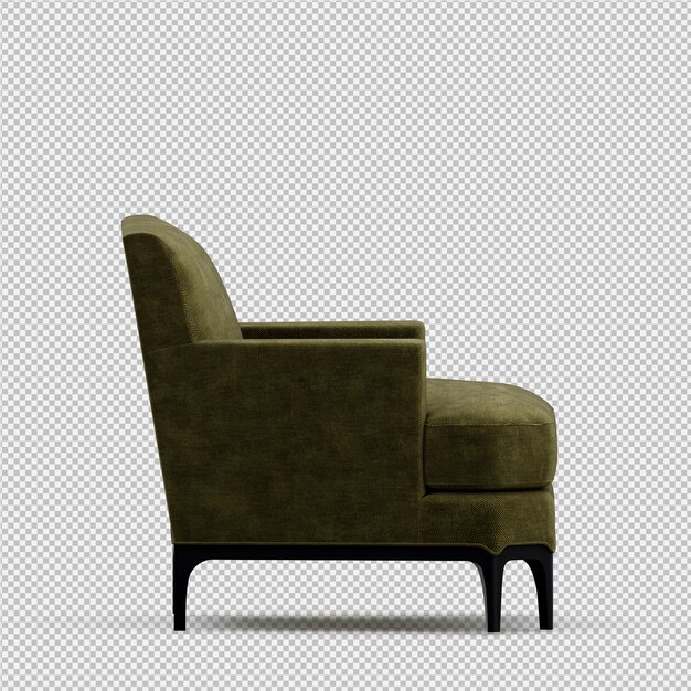 Renderizado en 3D de un sillón isométrico