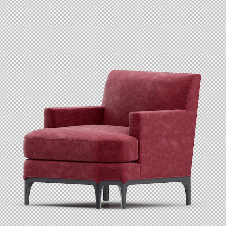 PSD renderizado en 3d de un sillón isométrico