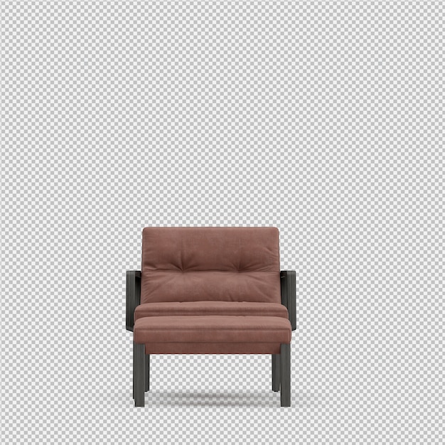 Renderizado en 3D de un sillón isométrico