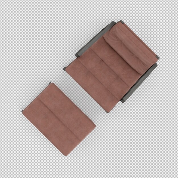 Renderizado en 3D de un sillón isométrico