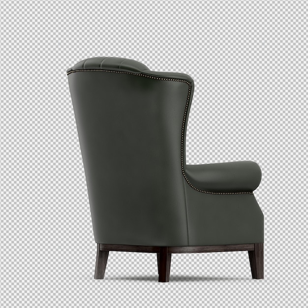 Renderizado en 3D de un sillón isométrico