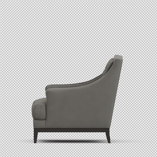 Renderizado en 3D de un sillón isométrico