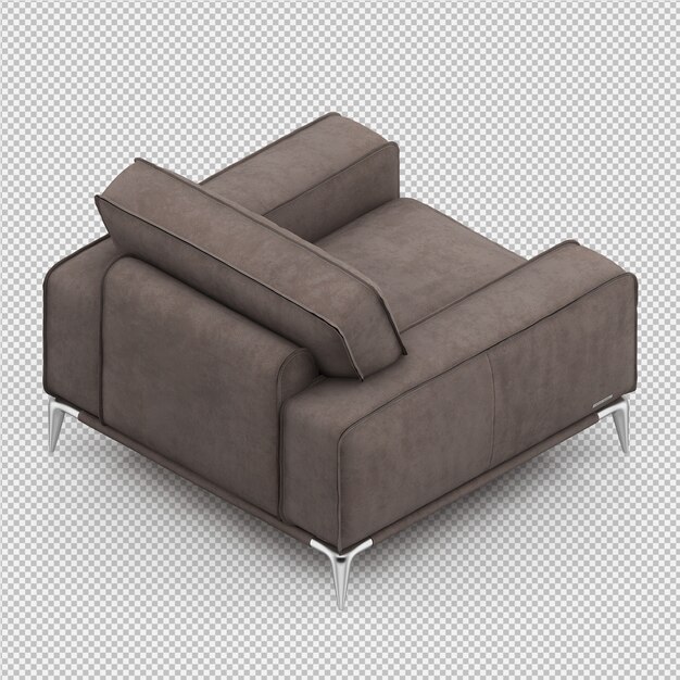 Renderizado en 3D de un sillón isométrico