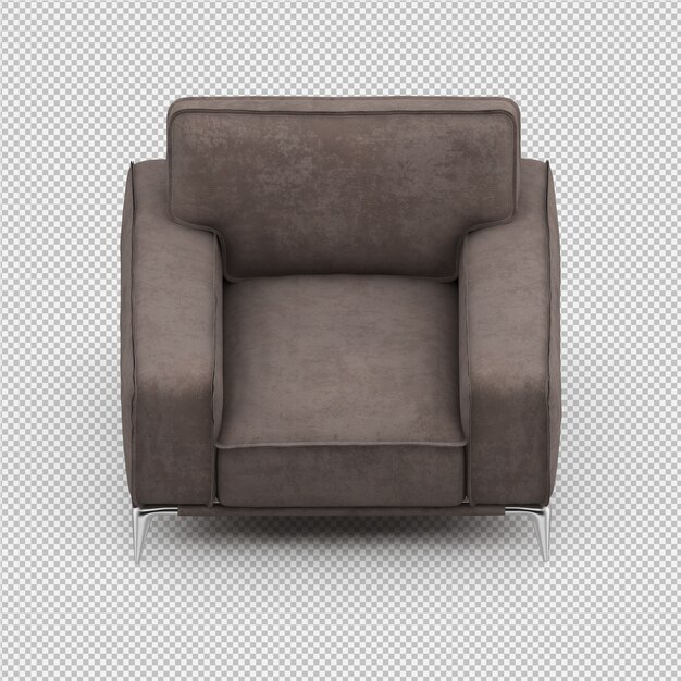 Renderizado en 3D de un sillón isométrico