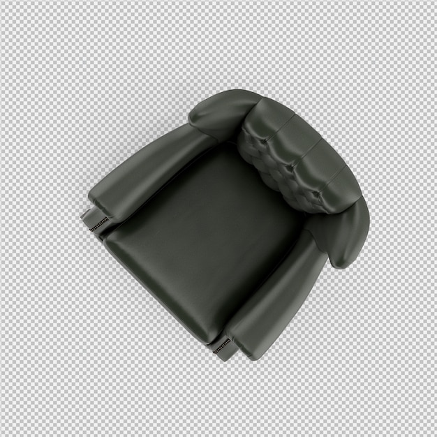 Renderizado en 3D de un sillón isométrico