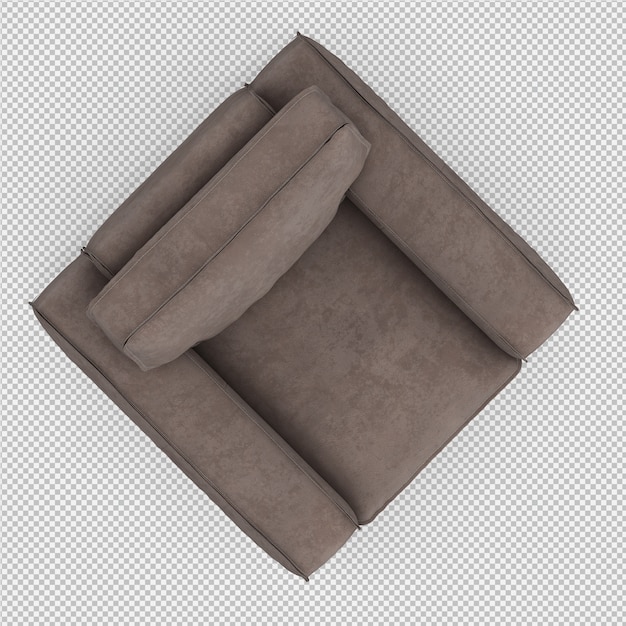 Renderizado en 3D de un sillón isométrico