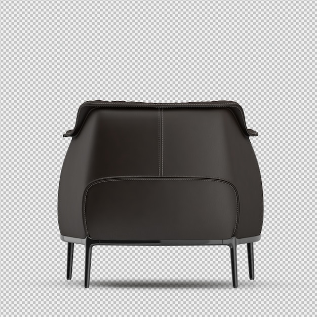 Renderizado en 3D de un sillón isométrico