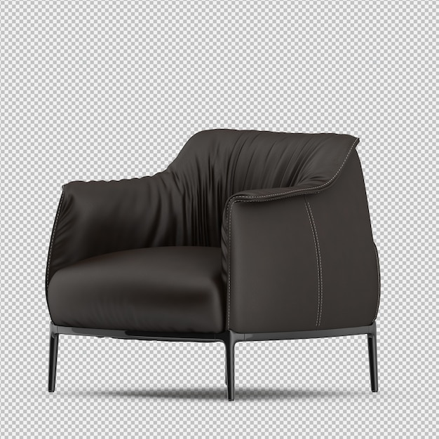 Renderizado en 3D de un sillón isométrico