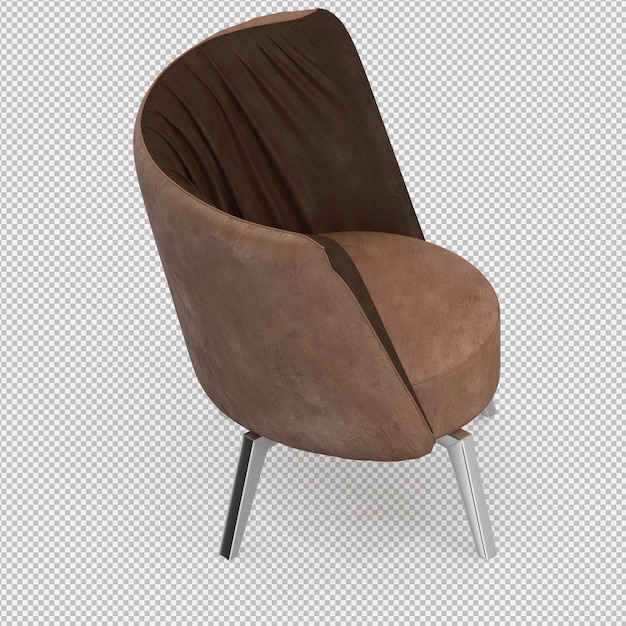 Renderizado en 3D de un sillón isométrico