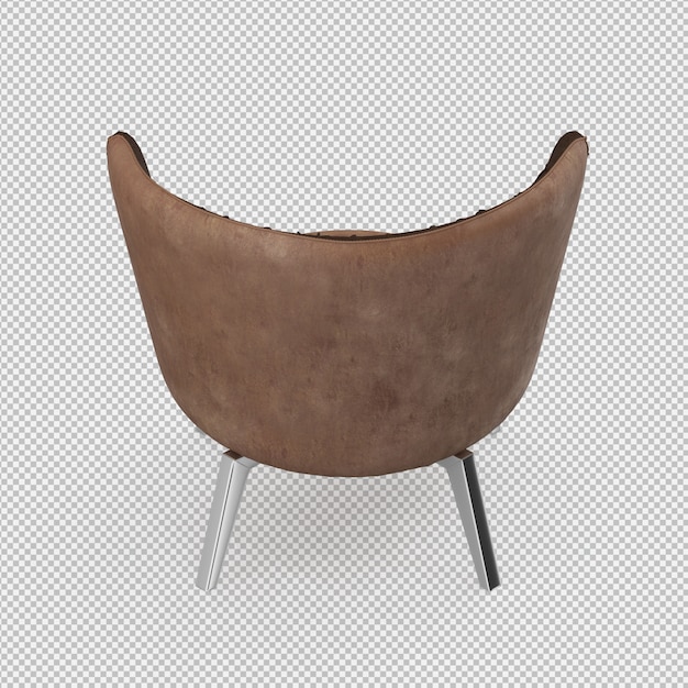 Renderizado en 3D de un sillón isométrico