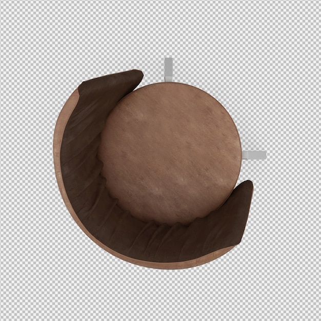 Renderizado en 3D de un sillón isométrico