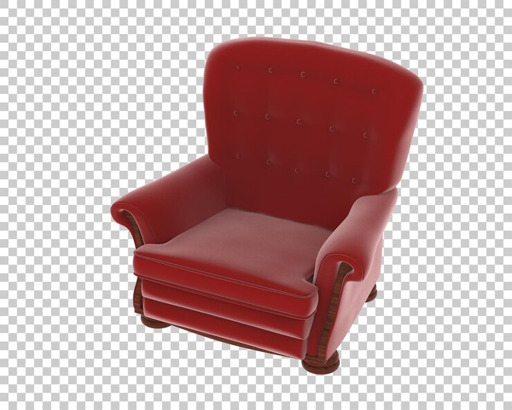 PSD renderizado en 3d del sillón rojo